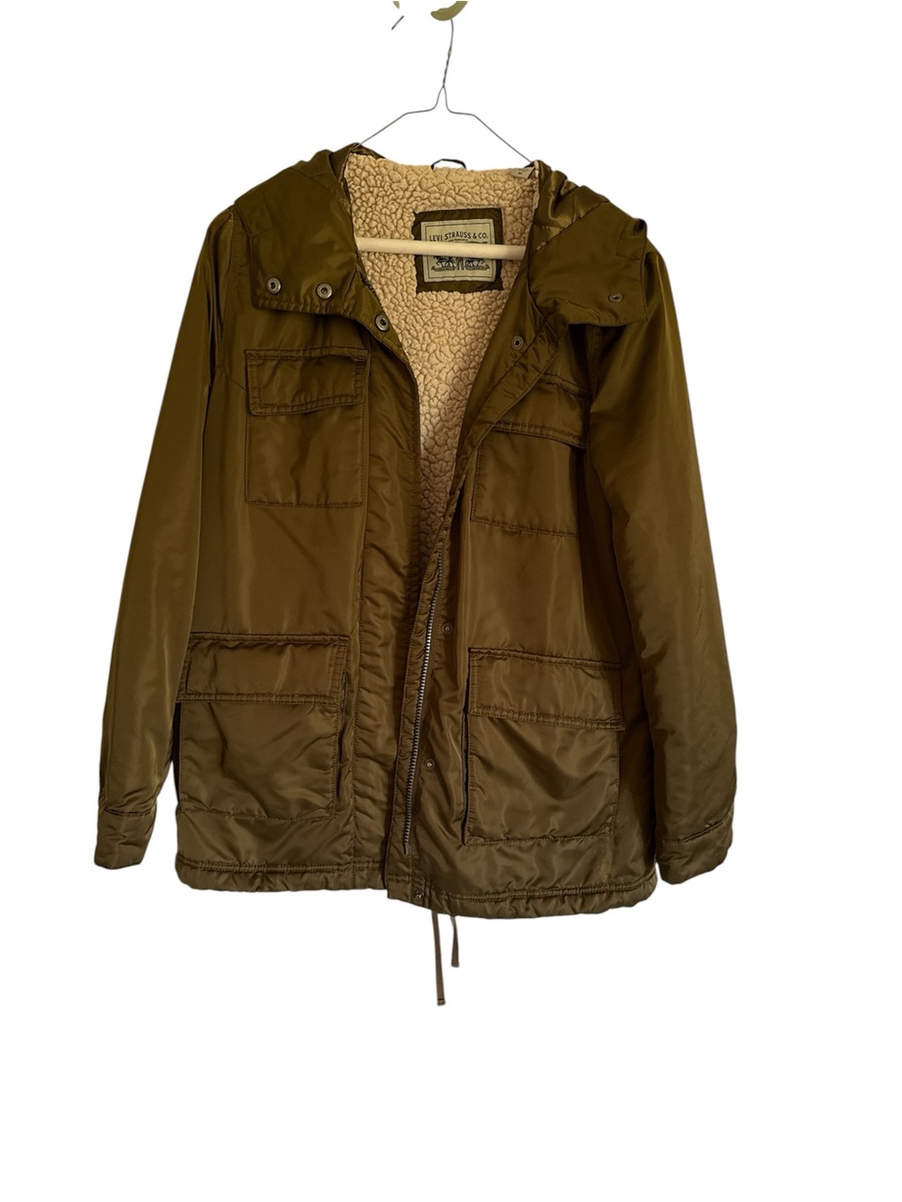 Levi’s Strauss Utility Hooded Jacket in Olive Green-Size Medium